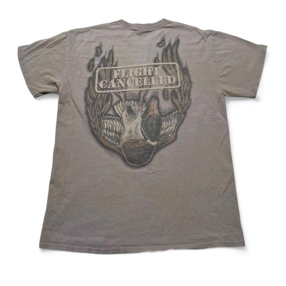 Bonehead Outfitters T-Shirt Mens M Brown Flight‎ Cancelled Duck Graphic Tee
